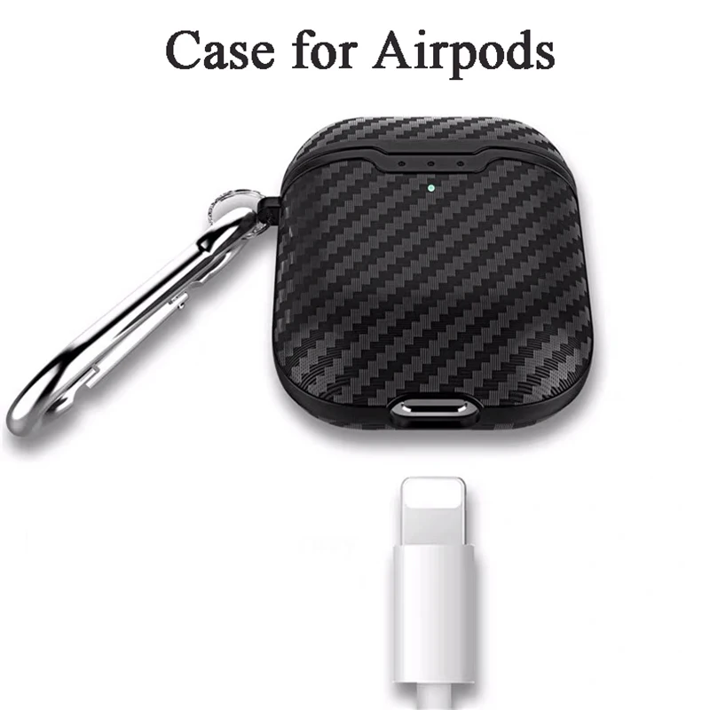 

Earphone Case for Airpods 2 1 Cover Fiber Brushed Soft TPU Silicone Wireless Charging Receiver for Apple Airpods Case Protective