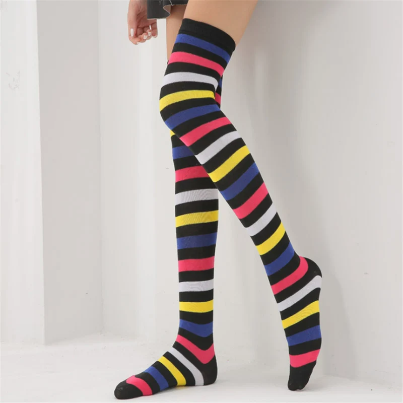 Knee Socks Girl Women Sexy Slim Striped Long Socks Autumn Christmas Halloween Easter Ball Party Costume Knee High Socks Women - Цвет: 51032