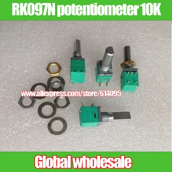 

5pcs RK097N rotary potentiometer 10K / single potentiometer with switch / handle length 20MMF