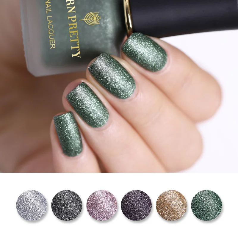 

BORN PRETTY 6ml Glitter Matte Nail Polish Gold Silver Pearlescent Effect Shimmer Nail Art Polish Varnish Manicure