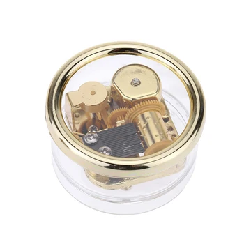 

Round Creative Transparent Acrylic 18-note Wind-up Musical Box,Musical Toys for Girls,Christmas Gift Birthday Gift for Kid