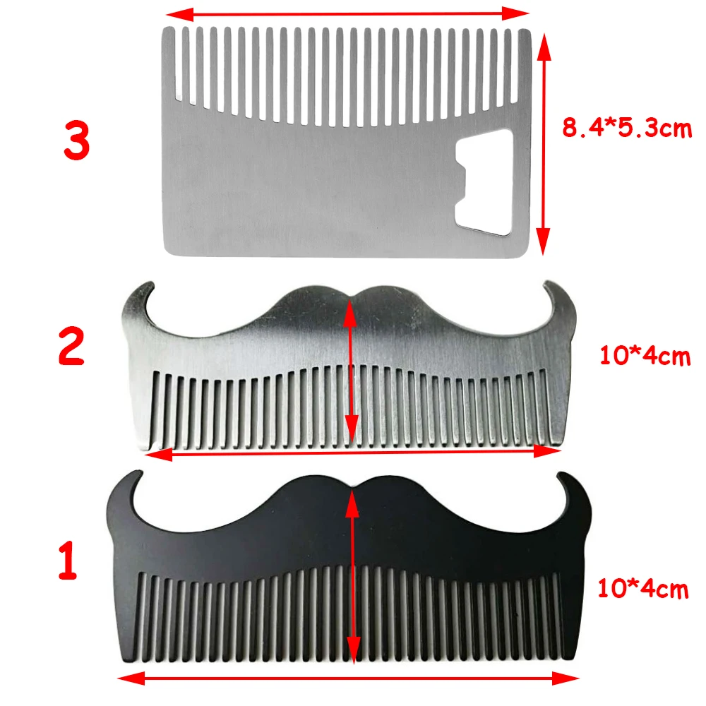 1PcHot по доступной цене для бороды, из нержавеющей стали, Антистатическая Расческа Щетка для усов джентльмен волос формирование Двусторонняя парикмахерские инструменты для укладки волос