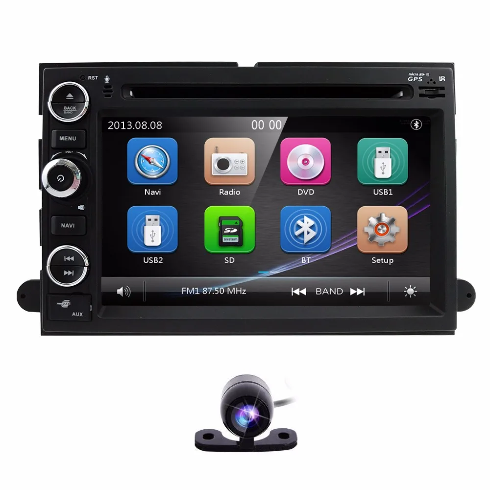 Best Fit Ford F-150 F-250/350/450/550 Mustang In-dash DVD GPS Navigation Stereo BT Steering Wheel Ctrl DAB RDS DVBT TPMS MAP REAR CAM 1