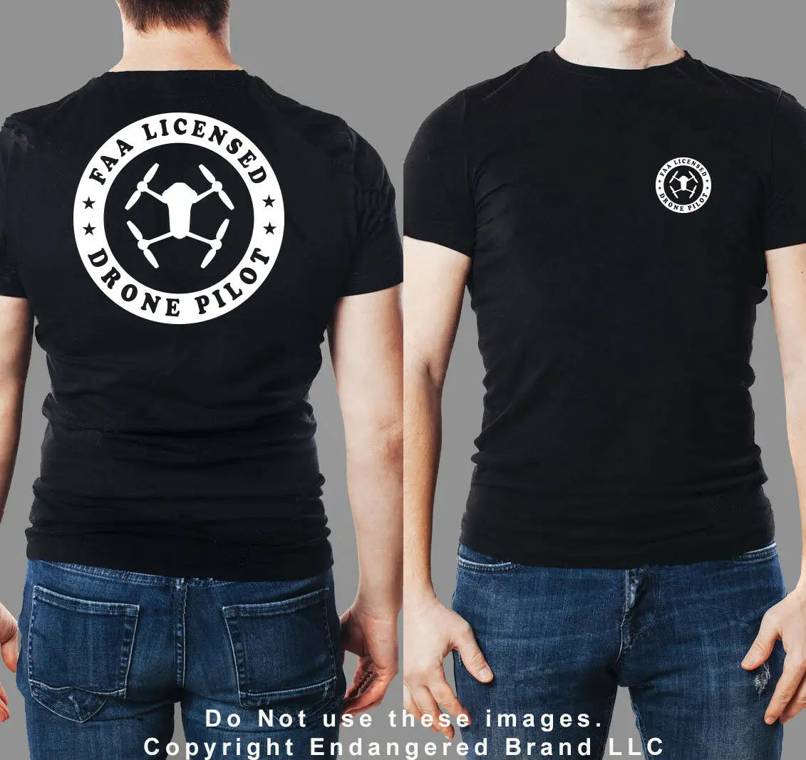 

2019 Funny Drone Faa Pilot Round Dji Mavic Short Sleeve Double Side T Shirt Unisex Tee