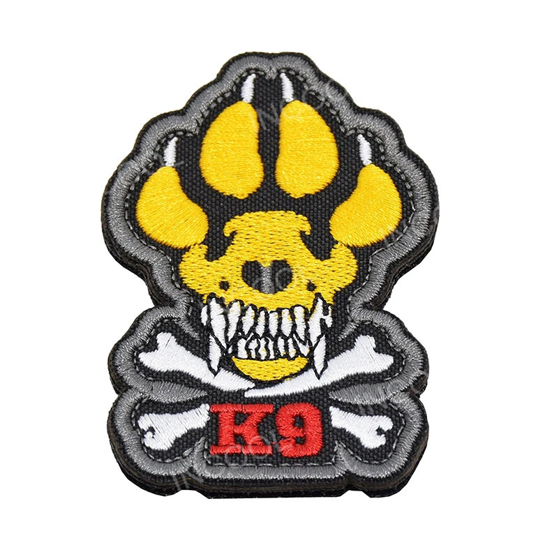 Thin Blue Line K9 Infrared IR Reflective Service Dog Rescue Embroidery Patch Military Tactical Patches Emblem Embroidered Badges 