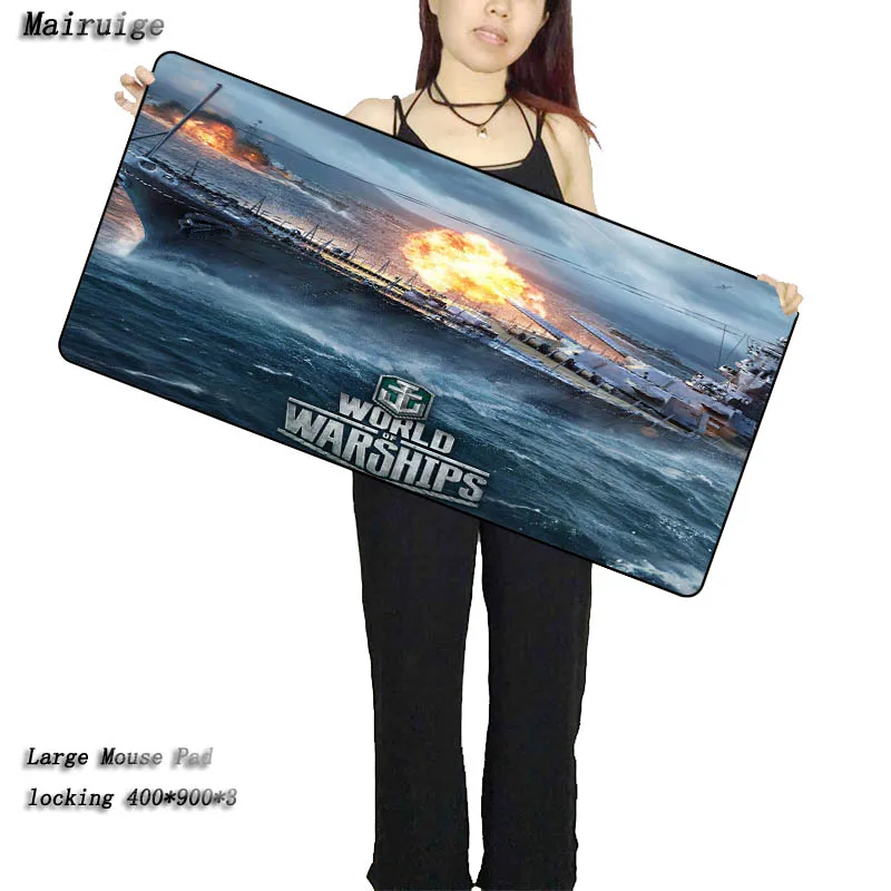 Большой коврик для мыши Mairuige 900*400*4 мм с принтом World of warship оптический