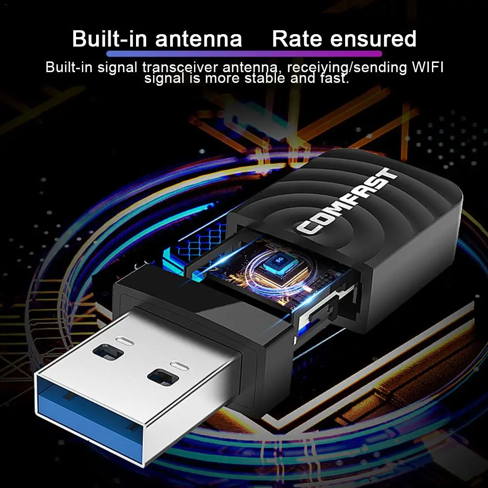 USB Mini 1300M беспроводной сетевой WiFi ключ гигабитный неограниченный приемник адаптер для ПК настольный ноутбук Mac 2,4G/5G 802,11 AC