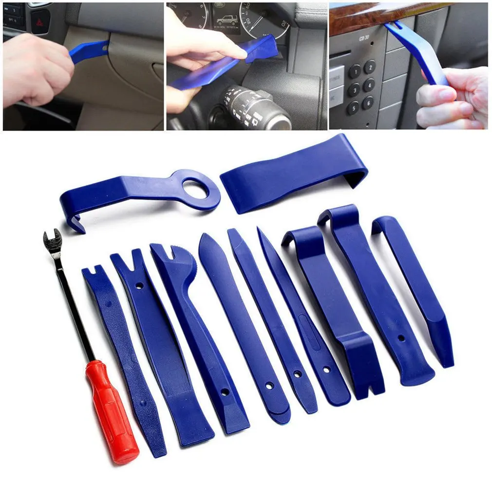 

12Pcs Portable Auto Car Radio Panel Door Clip Panel Trim Dash Audio Removal Installer Tools Repair Tool Kit Hand Tools