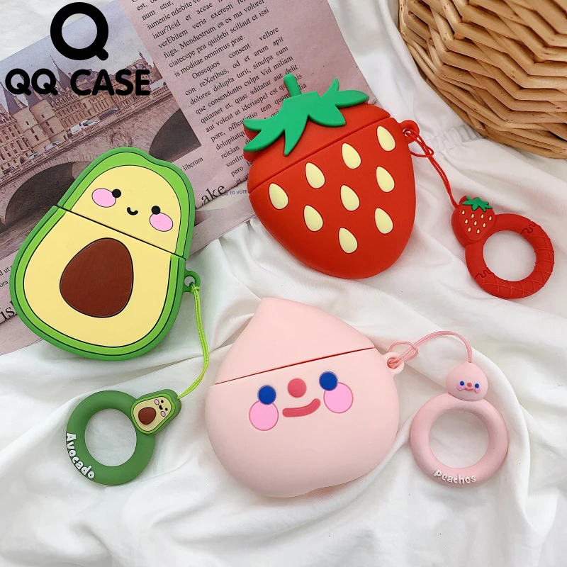 

Cartoon 3D Fruit case for Airpods Case Protection Cover Airpods 2 Wireless Bluetooth Headset Colorful Headphone Case Lovely case