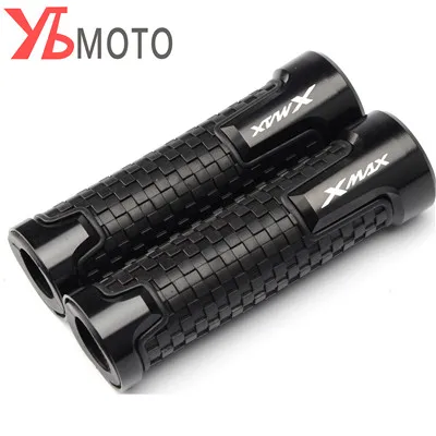 С логотипом XMAX рукоятка мотоцикла концы руля ручки для yamaha xmax300 X-max 300 Лидер продаж - Цвет: Black