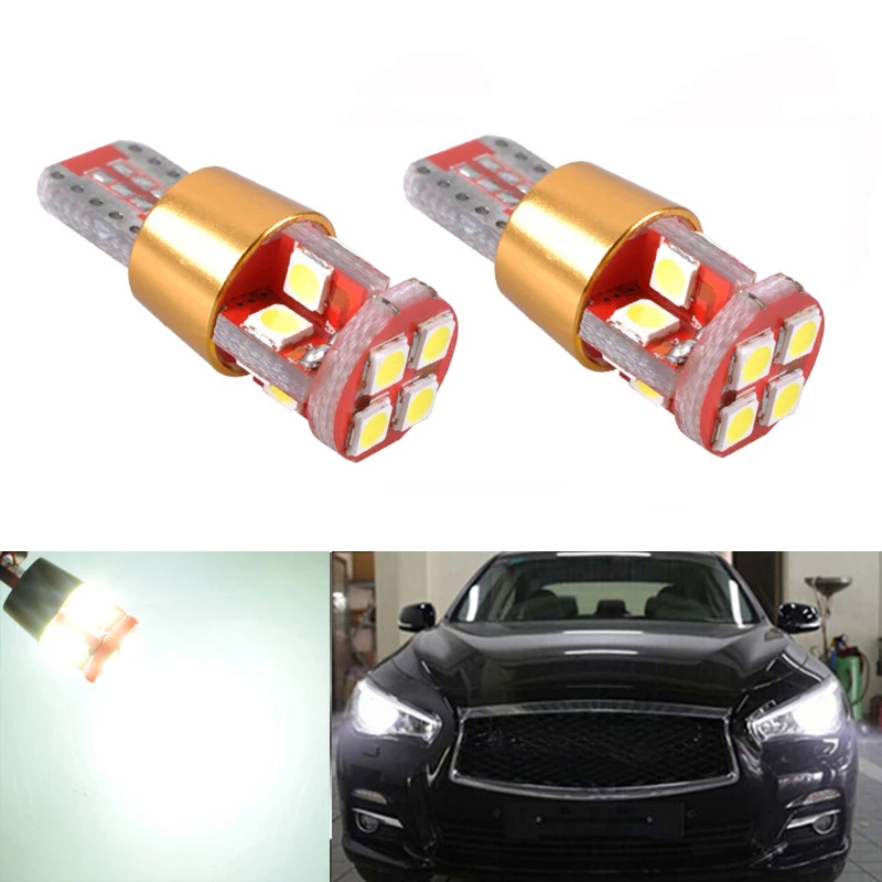 

2x Canbus LED T10 W5W Clearance Parking Light Wedge Light For Infiniti Q50 Q60 Q70 Q80 QX30 QX50 QX56 QX60 QX70 QX80 G25 G35 G37