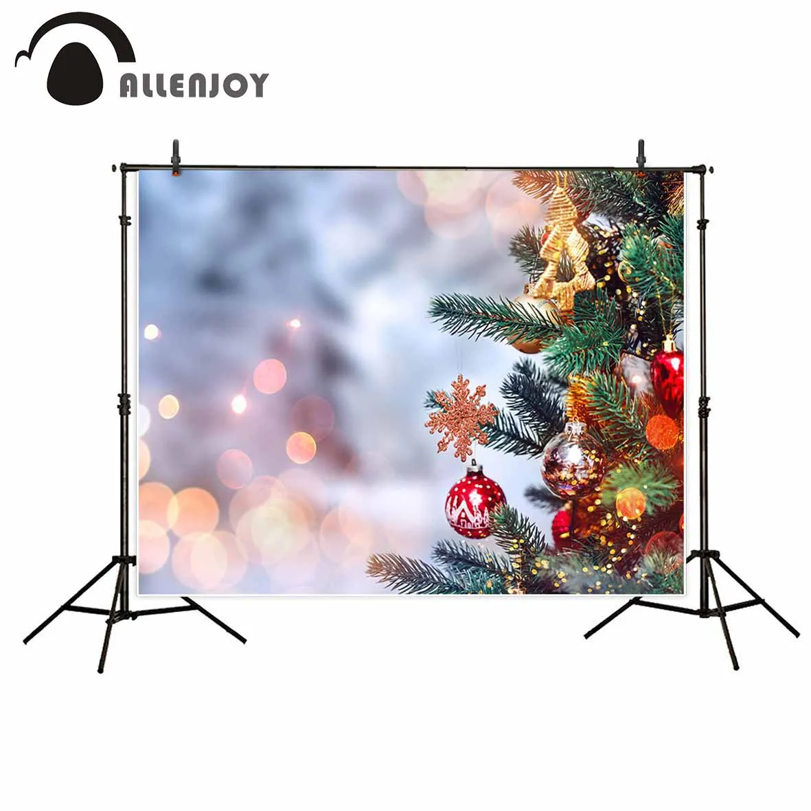 

Allenjoy Christmas tree shiny spots photography background gifts decoration ornaments kid baby shower photo backdrop studio