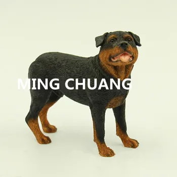 

Cute Simulation Puppy Statue rottweiler Companion and police dogs Bust Resin Action Figure Collectible Model Toy 14CM Q150