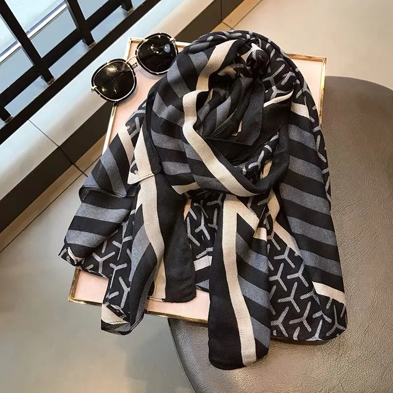 

2019 Fashion Newest Geometry Pattern Cotton Scarf Shawls 10pcs/lot