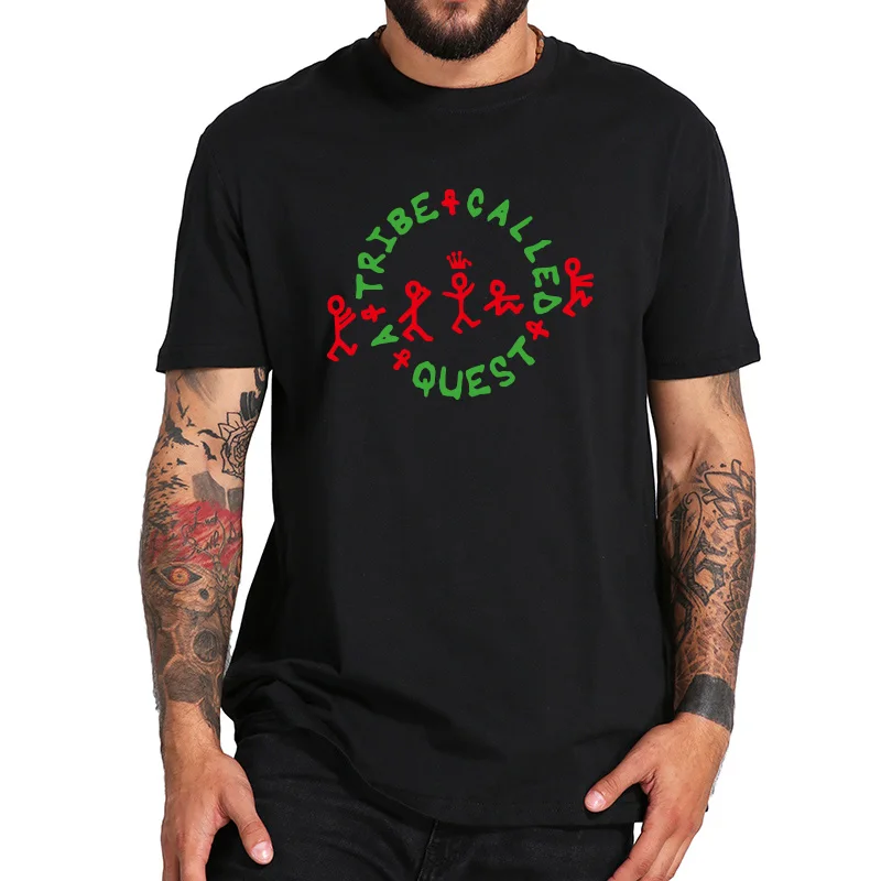 

EU Size 100% Cotton T Shirt A Tribe Called Quest Hip Hop Band Creative Print T-shirt Short Sleeve Crewneck Soft Shirt Tops