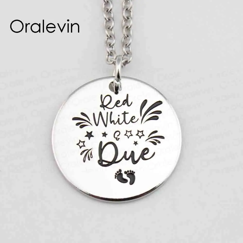 

RED WHITE DUE Pendant Charms Necklace Gift Jewelry 10Pcs/Lot #LN492