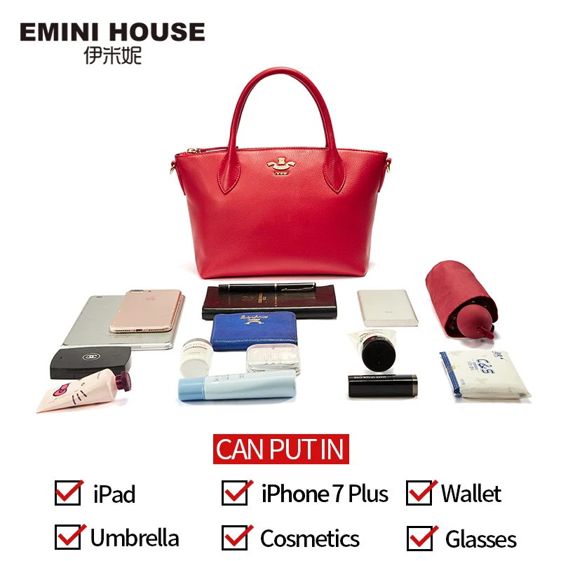 Женские сумки из натуральной кожи EMINI HOUSE вместительные на ремне пельменей