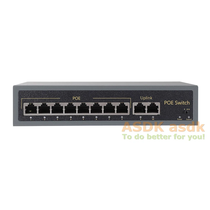 Коммутатор POE 8 + 2 портов 10/100 м IEEE802.3af 120 Вт 48 В выключатель питания через Ethernet для ip