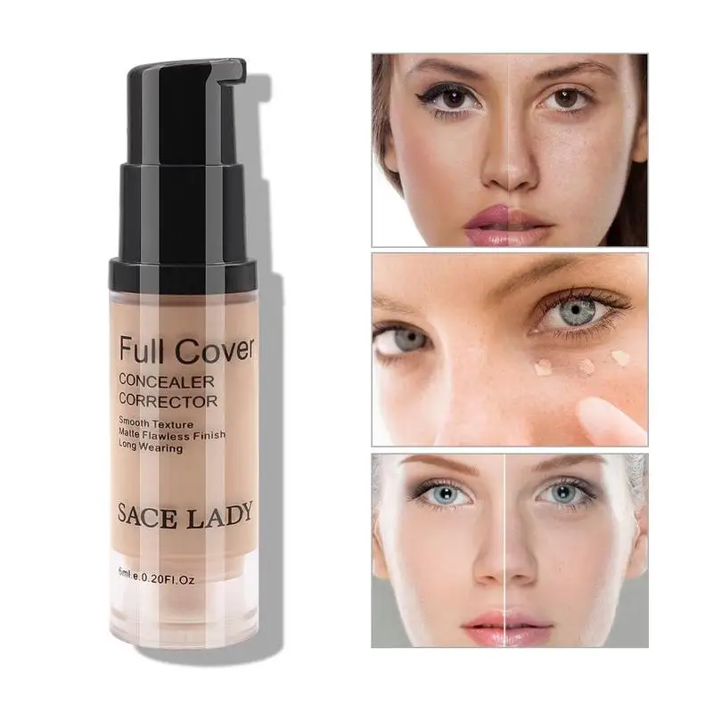 

Full Cover 5 Colors Liquid Concealer Makeup 6ml Eye Dark Circles Cream Face Corrector Waterproof Make Up Base Cosmetic Ocultador