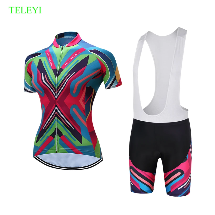 

Summer Short Sleeve Women Cycling Equipment Female Mountain Bike MTB Racing Bicycle Jersey and BIB shorts Sets Maillot Clothing