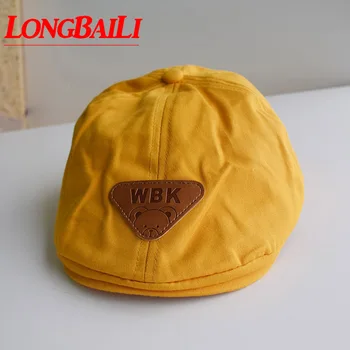 

Summer Fashion Yellow Children Beret Hats Baby Boy Visor Caps Newspaper Hats Free Shipping SHXB005