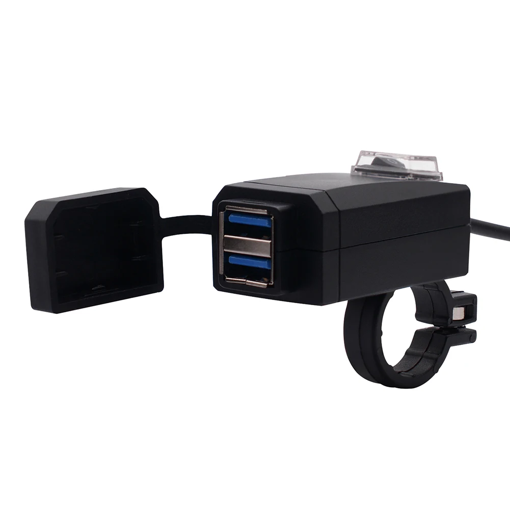 

Waterproof QC3.0 Motorcycle Dual Double USB Charger 12-24V Motorcycle LED Voltmeter Switch Fast charger Power Adapter Imars