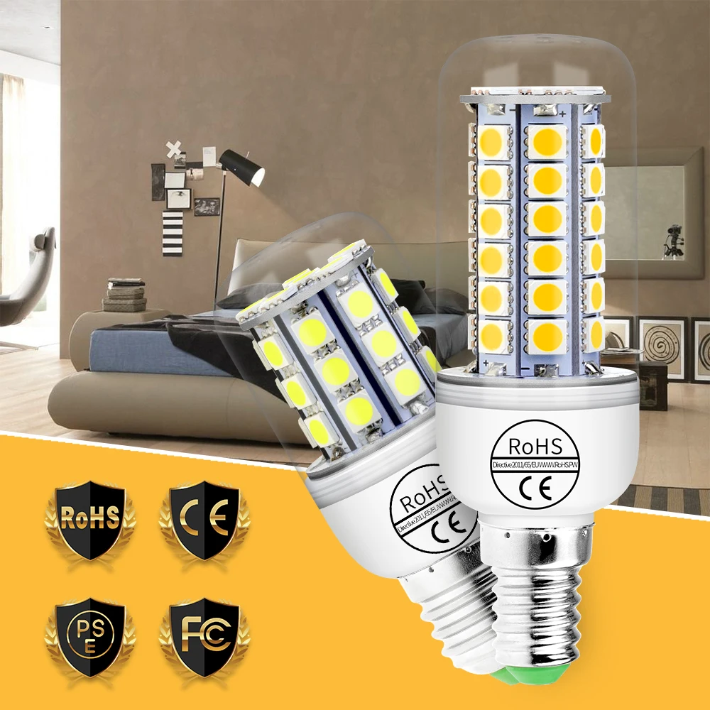 

LED Corn Light E27 Candle Bulb E14 220V Light Bulb 5050 Lampada Led Light 3W 5W 7W 9W Led Bulb High Brightness Indoor Lighting
