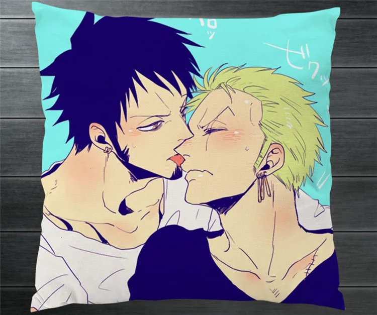 ワンピーストラファルガー ローロロノア ゾロbl Yaoiセクシーなキス両サイド40 40センチメートル枕ケース枕ケースカバーコスプレベッド ソファ 車の装飾 Aliexpress