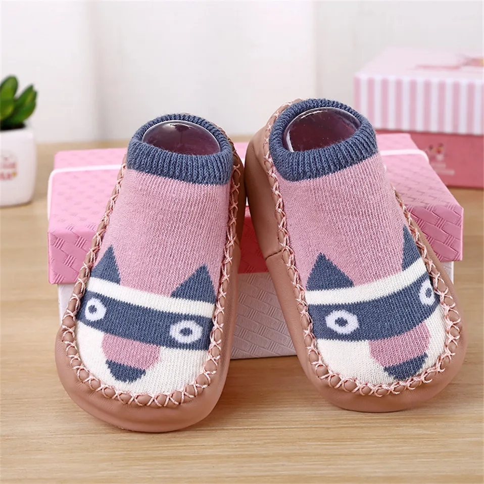 Забавные осенне-зимние носки для новорожденных нескользящие носки с принтом животных для маленьких мальчиков и девочек, Meias, милые носки с резиновой подошвой, Sokken