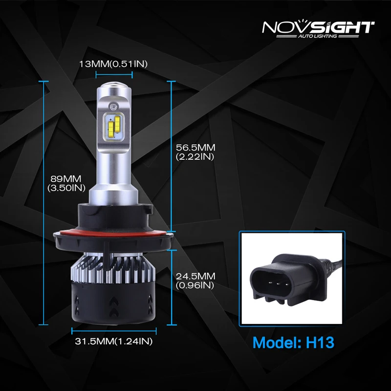 NOVSIGHT H4 H7 H11 светодиодный автомобилей головной светильник s лампы 70W 10000LM 6500K H15 Hi/короче спереди и длиннее сзади) противотуманный автомобильный светильник s H1 H3 9005 9006 Авто Лампа светильник D1S