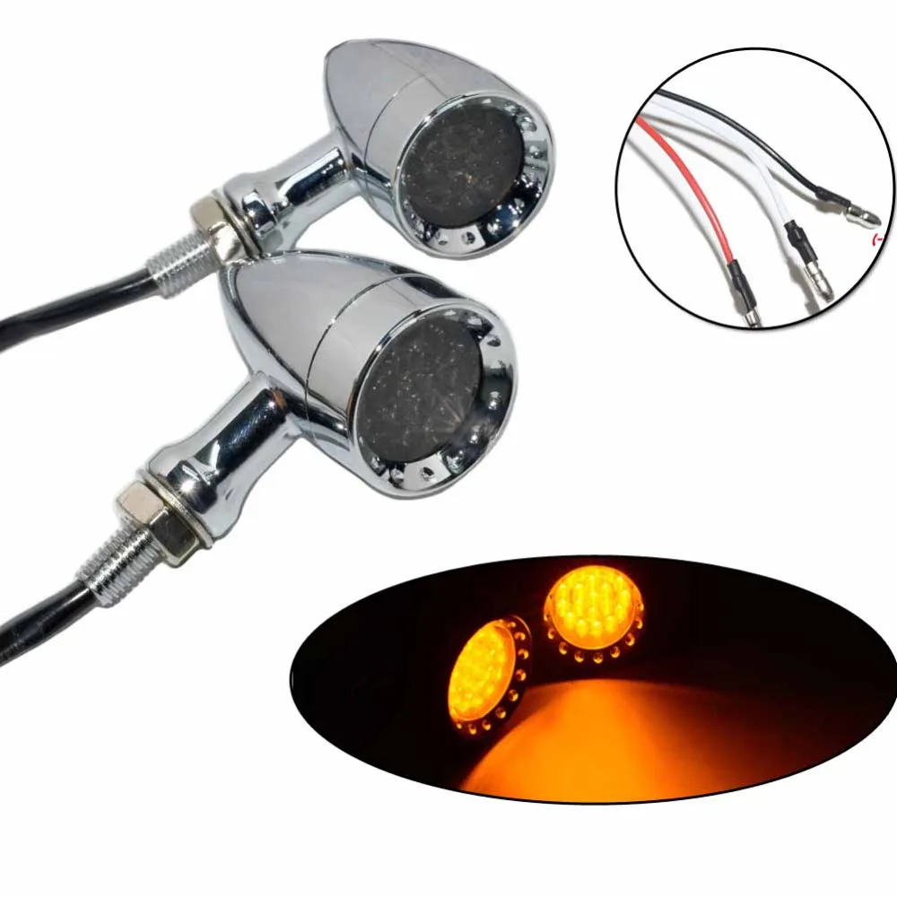 

Motorcycle Chrome 20 LED Bullet Turn Signal Brake Light Flasher For Harley Chopper Bobber Custom XL Dyna Softail Chopper Bike