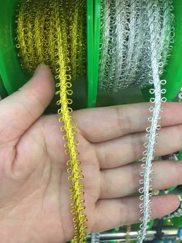 

African lace 300yards XN05# 2cm-3cm Ribbons of gold and silver for wedding dress festival dress decoration ribbon