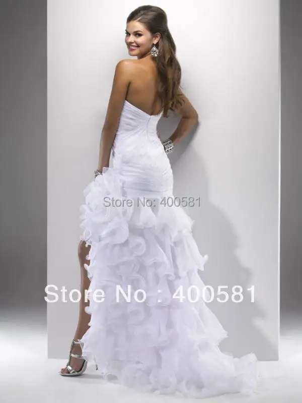 black high low evening dresses taffeta strapless zipper sequin layered pleating