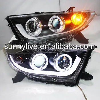

FOR TOYOTA KLuger Highlander LED Headlight Angel Eyes 2012-2013 LDV2