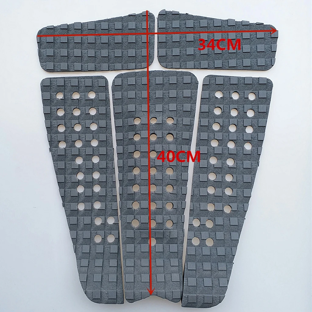 5 Pieces Square Grooved EVA Surfboard Skimboard Longboard SUP Traction Deck Grip Tail Pad Trimmable Sheet Accessories