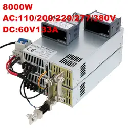 8000 Вт 60 В 133A 0-60 В источника питания 60 В 133A AC-DC высоком Мощность PSU 0- 5 В аналогового сигнала управления DC60V 133A 110 В 200 В 220 В 277VAC