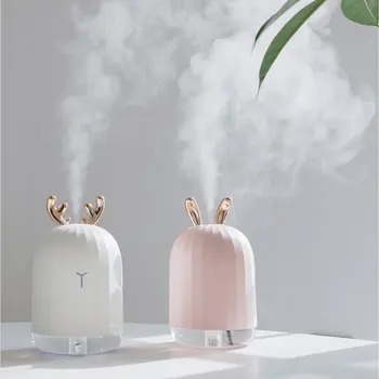 

White color Cute Deer Cute Rabbit Mini Usb Humidifier Night Light Office Desktop Creative Gift