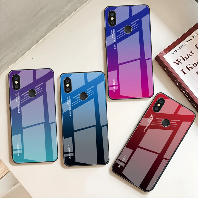 Роскошный чехол из закаленного стекла для Xiaomi Redmi Note 7 6 5 Pro 6A Plus полный телефона