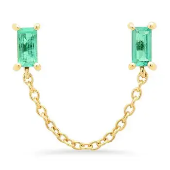 

Long tassel Earring green cz tassel chain crystal Earrings For Women 4colors delicate minimal statement Ethnic Gothic Jewelry