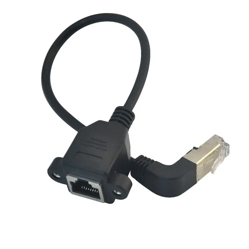 Danspeed RJ45 мужского и женского пола 90 градусов вверх сбитый угол шнур Вилки Ethernet LAN