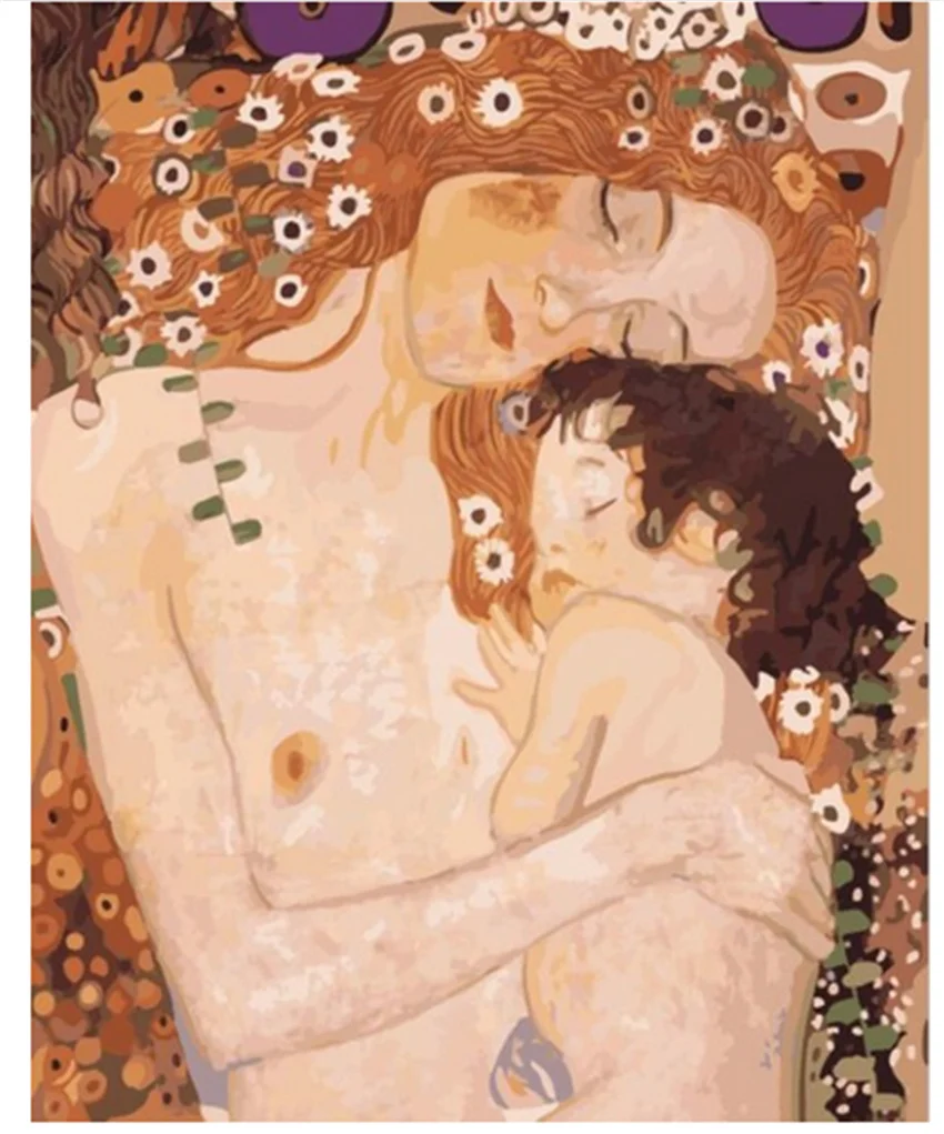 

DIY Digital Painting By Numbers Package Mother and child Coloring Wall Art Picture Gift frameless