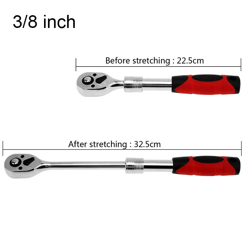 Гибкий храповой ключ 1/" 3/8" 1/" шестигранный ключ длина Телескопический торцевой ключ 72 зубья рычажный ключ храпового механизма ручные инструменты