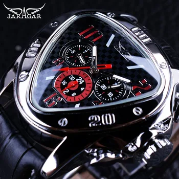 Jaragar Men's Sport Racing Geometric Triangle Design Automatic Watches
