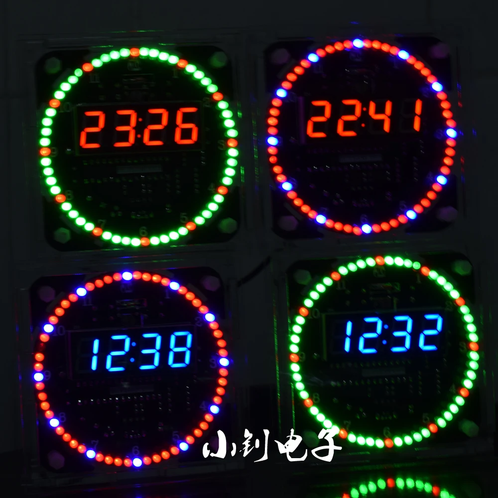 

Rotating Light-Controlled Led Electronic Clock Set Diy Making Component DS1302 Musical Alarm Four-way Alarm Clock