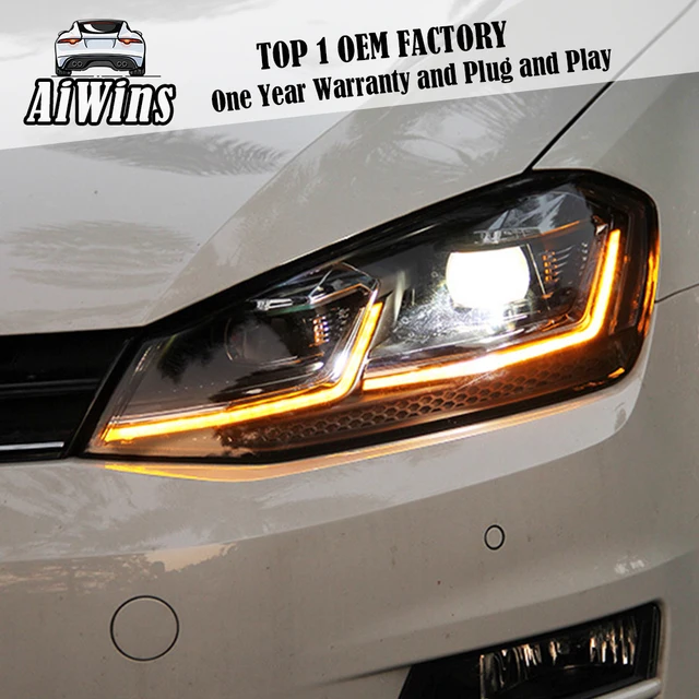 Ai For VW Golf 7 GTI MK7 Headlight golf7 Headlamp 2013 2017 Double U