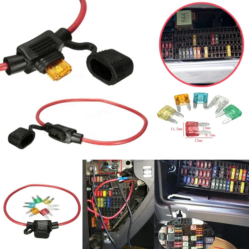 2017 Car Blade Fuse Holder 12V In-line For 5A 10A 15A 20A 25A Fuses | Автомобили и мотоциклы