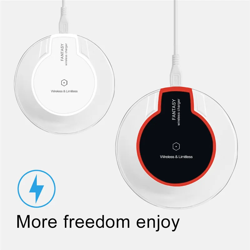 

Wireless Phone Charger Universal Charging Pad With LED Light for iPhone X/XS Max XR 6 8 Plus Receiver for Android Micro Type C