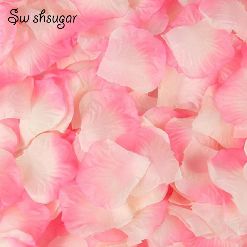 

1000pcs Cream Peach Pink Silk Rose Flower Petals Wedding Birthday Festival Party Table Confetti Decorations