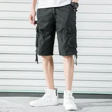 Мужские шорты-карго, разноцветные, свободные, повседневные, короткие штаны, мужские, для работы, путешествий, свиданий, пробежек, компрессионные, потертые, средняя талия, шорты