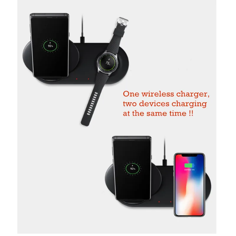 Оригинальные часы Samsung Galaxy Note 9 Gear S2 S3 S4 2 в 1 Быстрое беспроводное зарядное